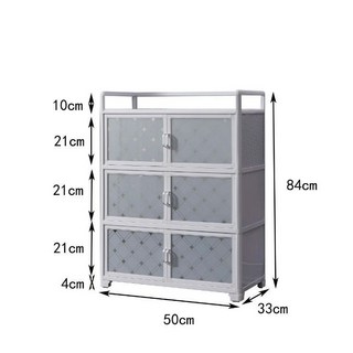 簡易廚房落地餐邊櫃 廚房櫥櫃 鍋具收納 鋁合金茶水櫃子 防潮耐用, 1個