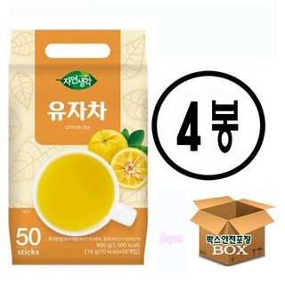희창 유자차 스틱형 자연생각 유자차, 18g, 50개입, 4개