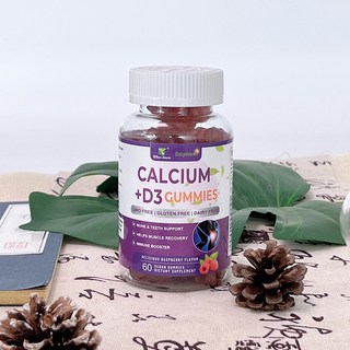 有間美妝優選店熱銷 外貿鈣 D3軟糖RECOVERY CALCIUM D3 GUMMIES跨界新式軟糖, 1個, 60粒/瓶