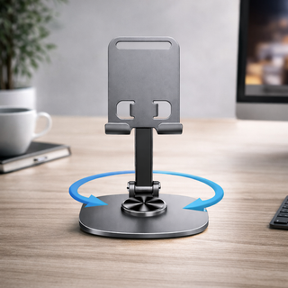 바른선택 360도 회전 휴대용 핸드폰 거치대, 1개, 그레이