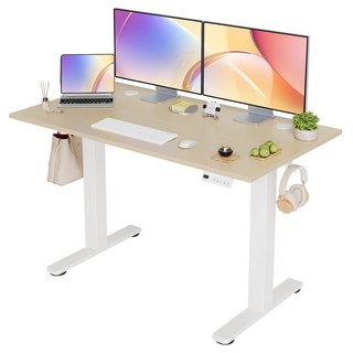 Claiks 스타일 높이조절 모션데스크 전동 컴퓨터 책상 공부 사무용 스탠드 테이블, 자연