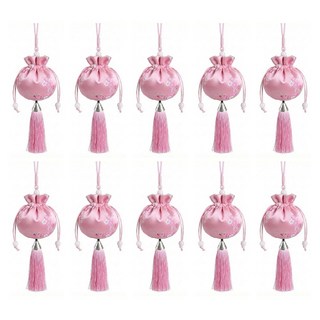 엘에이스 전통 설날 추석 미니 복주머니 파우치 소 기념품 선물, 분홍 10개