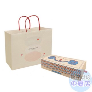 柚子烘焙材料 禮盒組合-喫茶小象(盒 袋)抽屜盒組合 馬卡龍盒 點心盒 禮物包裝 禮盒 蛋黃酥 包裝盒 烘焙 紙盒, 1個