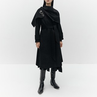 에노스야시 겨울 고급 캐시미어 양면 모직 코트 여성 아우터