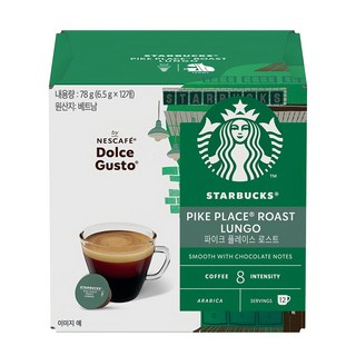 NESCAFE 雀巢咖啡 Dolce Gusto 多趣酷思 STARBUCKS 星巴克派克市場烘焙咖啡膠囊, 6.5g, 12顆, 1盒