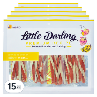 마코펫 강아지 리틀달링 건조간식, 어포샌드위치, 300g, 15개