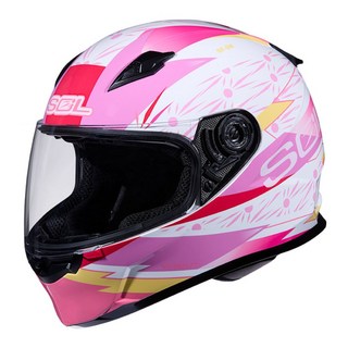 SOL SF-2M 光芒 白/粉 全罩式安全帽 輕量化快拆鏡片, 2XL/20mm