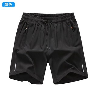 【小蘭優購】涼感透氣男士短褲 - 拉鍊口袋抽繩設計休閒運動工作短褲
