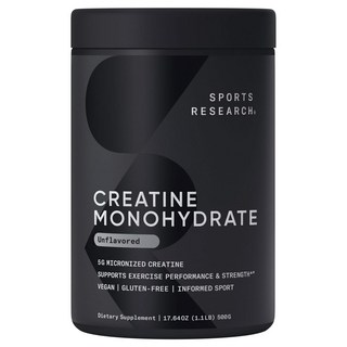 SPORTS RESEARCH 一水肌酸粉 無味, 1罐, 500g