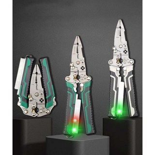 애니틴 다기능 접이식 와이어 스트리퍼 전선탈피 피복제거기 전기측정 작업용 블랙 1개