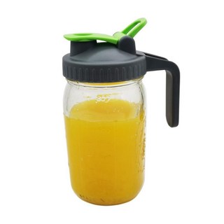 嘉義出貨 廚房梅森罐蓋，實用防漏果醬罐蓋，咖啡瓶蓋，防潮罐密封蓋（帶手柄）, 灰綠色, 1個