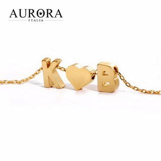 알파벳 이니셜 하트 커플 골드 목걸이 NECK-1849