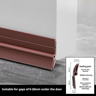 접착식 제거 도어 웨더스트립 트리플 방풍 방한 내마모성 하단 씰 스트립, 1개