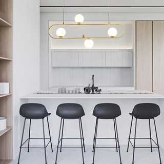 魔豆分子吊燈 一字型餐廳吊燈 直排式中島燈 客廳泡泡燈 高級電度銅本色 高級電鍍 吊燈, 12w玉米燈泡 / 三色變光,長盤  出現位置不用很準確