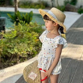 [당일배송]뽀뽀뽀 아동복 여아 프릴땡땡이 수영복 투피스 (수영모포함) 키즈 아동 자매 비키니