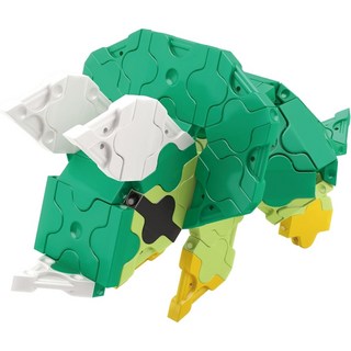 다이너소 월드 시리즈 요시리츠 라큐 정사각형 삼각형 블럭 창의력 향샹 STEM 교육, 1개, 미니 트리케라톱스