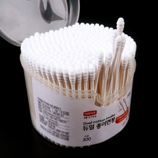 300P 듀얼 종이면봉 순면면봉 일회용면봉 양면면봉 메이크업면봉 귀청소면봉RUL+2999, 1개, 300개입