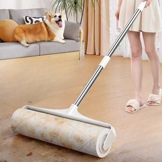 긴 손잡이 롱 텔레스코픽 롤러 스티커 끈끈이 롤클리너 신축식 길이조절돌돌이, 롤러+화장지 1롤(30매), 텔레스코픽 폴 19cm