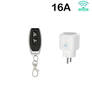 무선 스마트 원격 제어 소켓 스위치 220V 4000W 16A EU FR 범용 플러그 ON OFF 조명용 전기 콘센트, 03 1Socket 1Remote