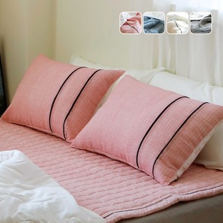 국산 여름 리빙캐슬 뱀부라인 60수순면 대나무시어서커 베개커버