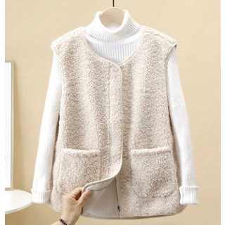 뽀글이 조끼 여성 양털 후리스 베스트 지퍼 겨울 골프 이너 캠핑 야외 활동 실내 사무실