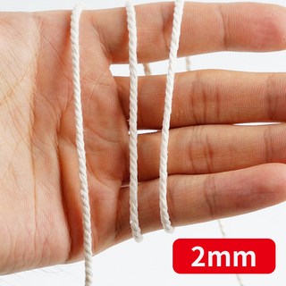 臺灣熱銷 棉線繩手工Diy閤股棉繩掛毯編織吊牌繩糉子打捆繩子 白色棉線繩, 1個, 米白色*2毫米200米