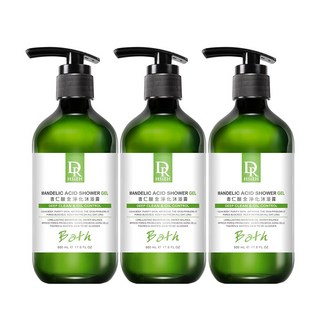 Dr.Hsieh 達特醫 杏仁酸抗痘沐浴露 500mL 背痘 胸口痘 果酸沐浴乳, 3個, 杏仁酸沐浴露500ml