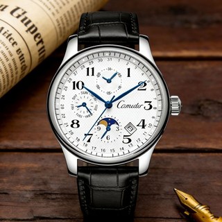 男士全自動鏤空機械錶 商務防水夜光日曆鋼帶腕錶