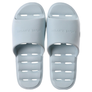 素色浴室排水拖鞋 防水止滑超柔軟室內居家EVA輕量拖鞋, 淺藍, 1個