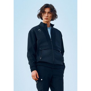 [챌린저] 남성 트리코트본딩 우븐믹스 풀집업 자켓 블랙