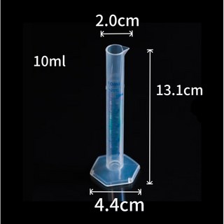 量筒實驗塑膠量筒 10ml-2000ml燒杯藍白量筒量杯帶刻度 塑膠量杯, 10mL藍線, 1個