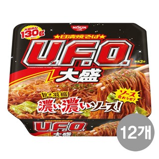 일본 컵라면 130g 닛신 UFO 야끼소바 오오모리 야끼소바, 12개