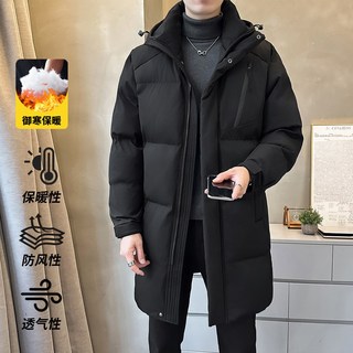 禦寒保暖男款長版羽絨外套