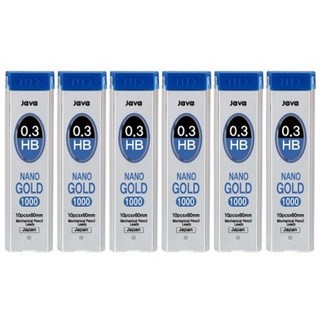 자바펜 나노골드1000 샤프심 HB, 0.3mm, 6개