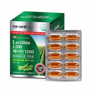 캐나다 레시틴1200 60캡슐 대두레시틴100% 혈중콜레스테롤개선 NON-GMO 1캡슐당인지질60%함유, 60정, 1개