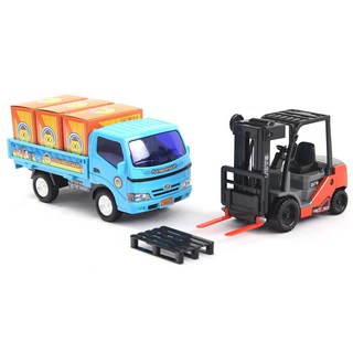 小崴生活館 WISDOM 仿真堆高機加貨車組合 (玩具車), 藍色, 1個