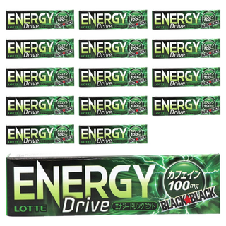 LOTTE 日本樂天 Energy Drive 含100mg咖啡因能量飲 薄荷 9入, 15個