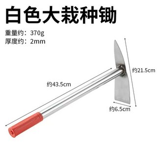 不鏽鋼園藝小鋤頭，鬆土種菜挖筍，鋼管柄兩用鋤耙, 1個, 不鏽鋼鎬鋤大號