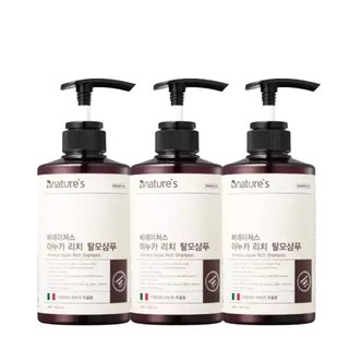 비네이쳐스 아누카리치 탈모샴푸 480ml 3개탈모증상완화 기능성 샴푸, 3개