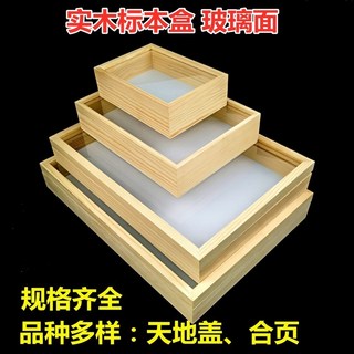 蝴蝶昆蟲實木標本盒 展示盒 相框 標本 EVA插針板 闔頁天地蓋 防潮密封設計, 正方形合頁松木:12*12*5cm, 1個