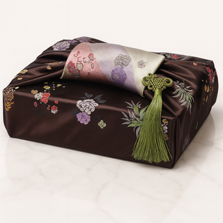 잇츠K 전통 양단 보자기 세트 / 예단 선물 답례 고급 포장, 1세트, 고동꽃