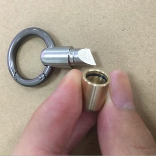 호신용 자기 방어 스테인레스 스틸 다기능 휴대용 미니 도구 키 링 펜던트 도구 삼단봉, 1개