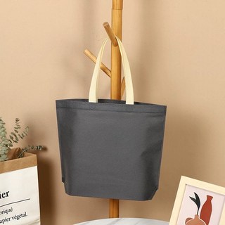 無紡布環保購物袋 素色手提袋 防水耐用 可折疊收納 大號/小號 質感灰/墨綠, 1個, 大號【質感灰】升級高品質, 墨綠