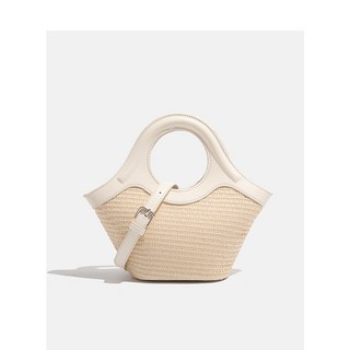 夏季新款編織包百搭時尚斜挎單肩手提包女生斜背包女生手提包女士包包, 杏色