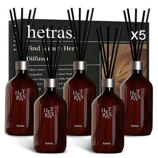 韓國Hetras飯店療癒極致擴香森林旅人禮盒 Green Set 500ml x 5, 1組, Pure Laundry/Hotel Wood/White Shirt/La Tulip Shower/Jeju Saryeoni Forest