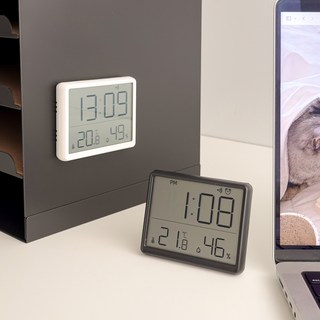 KOUJI 叩吉好物 磁吸電子時鐘 簡約數字顯示, 白色磁吸時鐘
