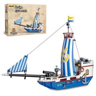 Wakku 캐리비안 로열해군 레고호환블록 해적선 콜렉션 레벨 pcs414, 1개