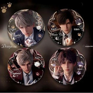 台灣爆款 自製 抖音爆款 周邊 小紅書同款戀與深空全員遵命飼養官吧唧高顏值背包掛送朋友禮物, 秦徹吧唧【1個】,【關注優發】