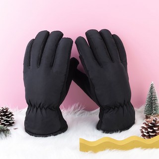 冬季保暖手套 男女雙層加棉絨加厚耐磨防風騎行保暖防水觸屏摩托車防寒, 男(簡約款)-超厚黑(無觸屏)
