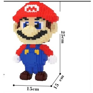 台灣出貨 串聯積木瑪莉歐 路易吉 蜜蜂 耀西 烏龜 鑽石積木玩具 微型積木 小積木 台灣現貨, 1個, 8615瑪利歐(1599片)+槌子